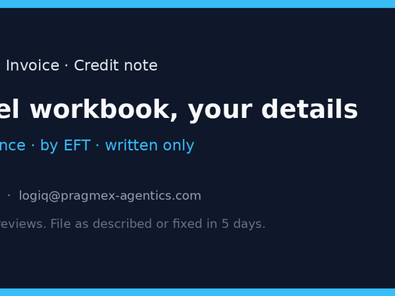 Quote and invoice sheet — R890
