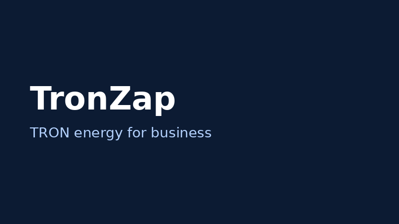 TronZap TRON energy for business